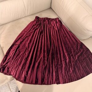 Twenty Burgundy Pleated Circle Skirt